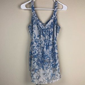 Urban Outfitters Blue & Gold Sleeveless Blouse